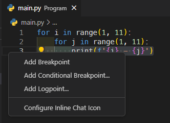 Add Conditional Breakpoint